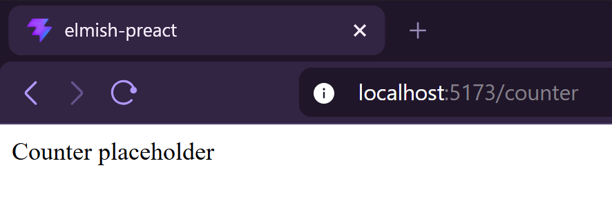 Webpage with only &ldquo;Counter placeholder&rdquo; displayed