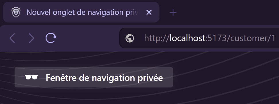 Webpage with our customer page displayed, an edit button allows edition, save button apply changes and cancel reverts them